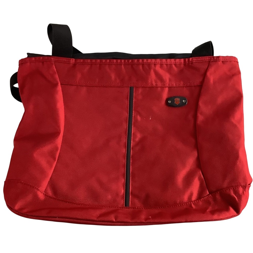 Victorinox Swiss Army Red Nylon Tote Bag Shoulder Travel Messenger Bag